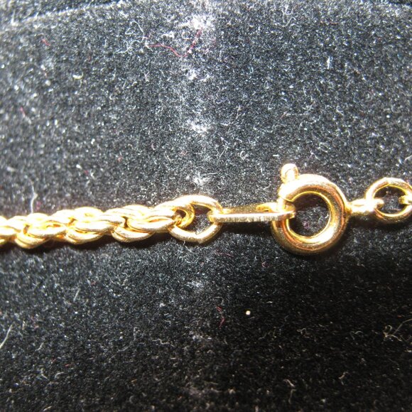 Vintage 1980's Gold Graduated Braided Necklace - 24" long unclasped - 12" drop - Picture 6 of 6